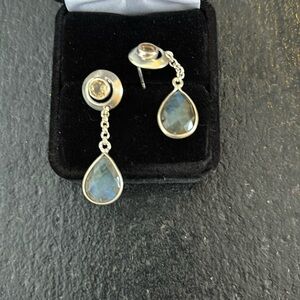 Sterling silver earrings with labradorite and citrine